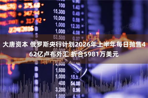 大唐资本 俄罗斯央行计划2026年上半年每日抛售462亿卢布外汇 折合5981万美元